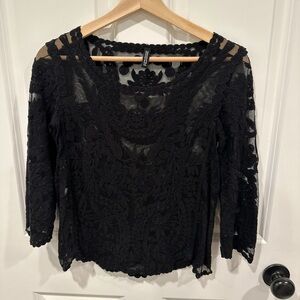 H&M Lace Solid Blouse
